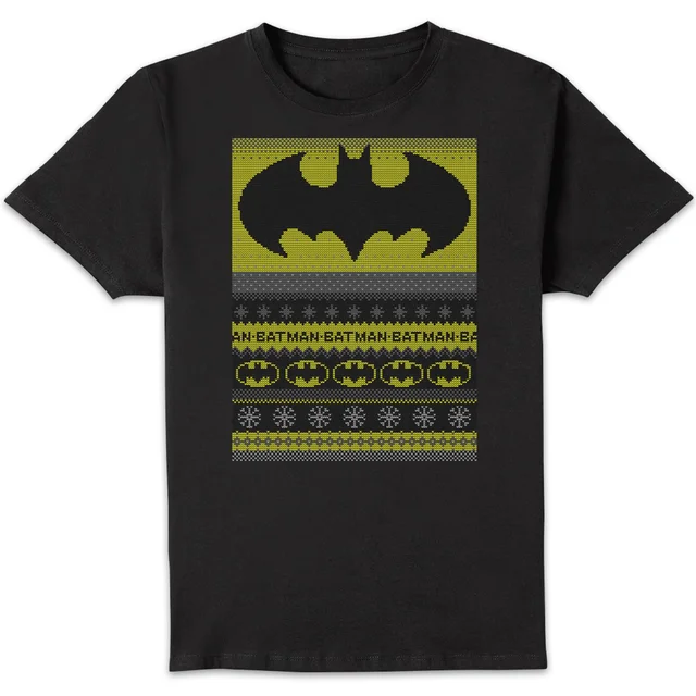 DC Comics Batman Men's Christmas T-Shirt in Black