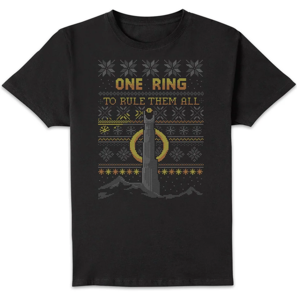 The Lord Of The Rings One Ring Men's Christmas T-Shirt in Black - S Bild 1
