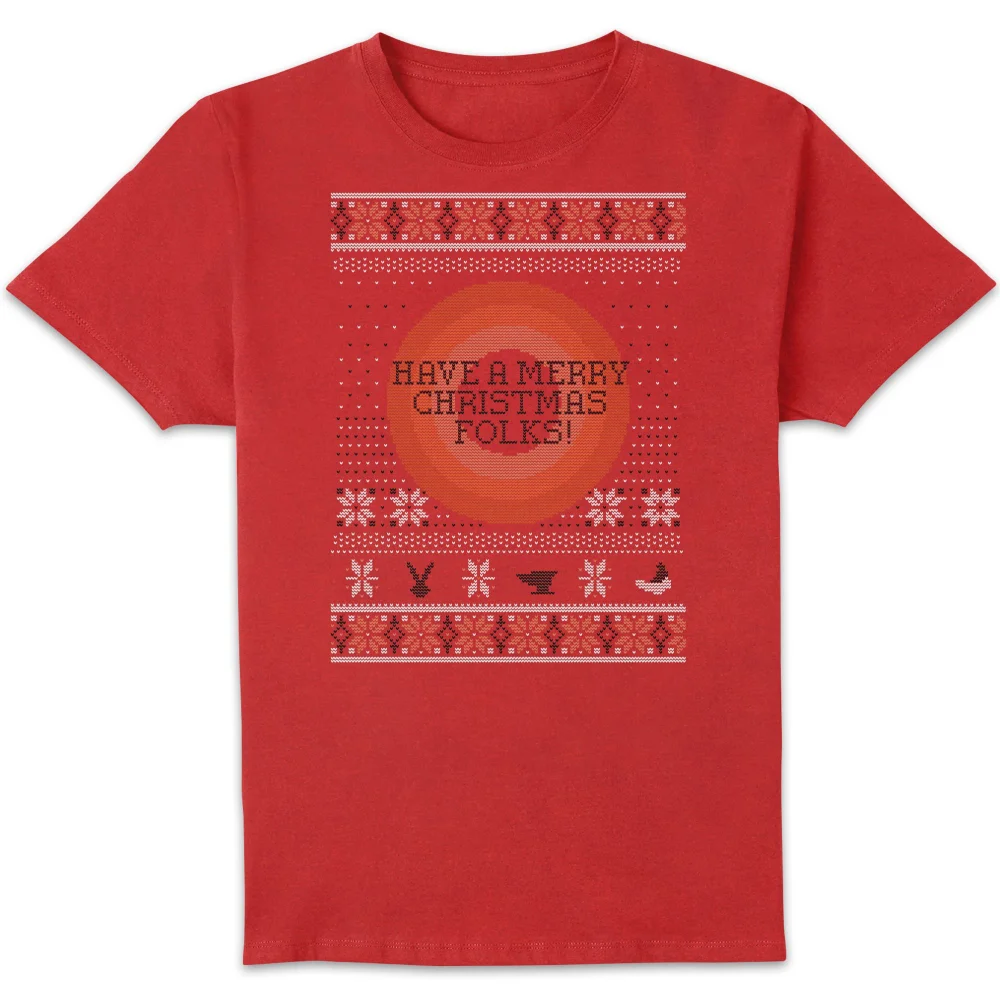 Looney Tunes Knit Men's Christmas T-Shirt - Red - S Bild 1