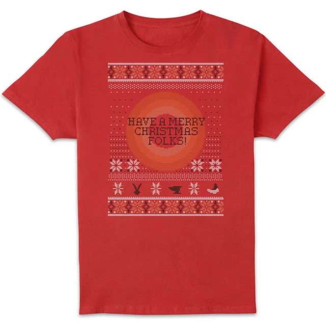 Looney Tunes Knit Men's Christmas T-Shirt - Red