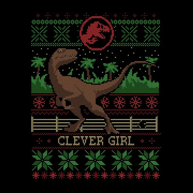 Jurassic Park Clever Girl Men's Christmas T-Shirt - Black