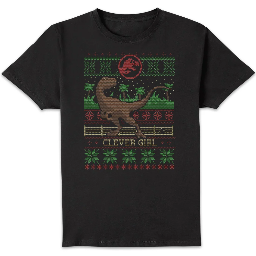 Jurassic Park Clever Girl Men's Christmas T-Shirt - Black - S Bild 1