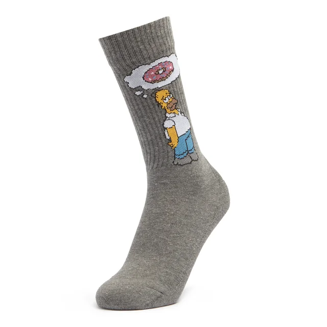 Men's Simpsons Homer Mmm Donuts Socks - Charcoal