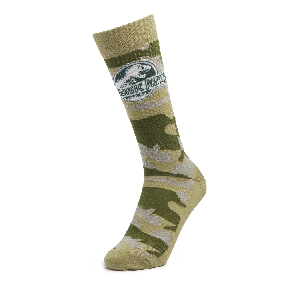 Men's Jurassic Park Camo Sports Socks - Khaki - UK 4-7.5 Bild 1