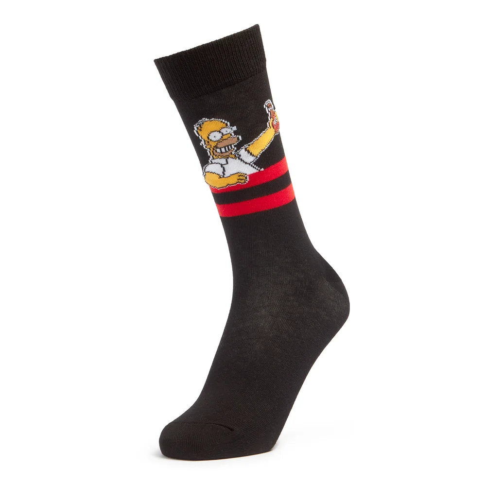 Men's Simpsons Homer Beer Socks - Black - UK 4-7.5 Bild 1