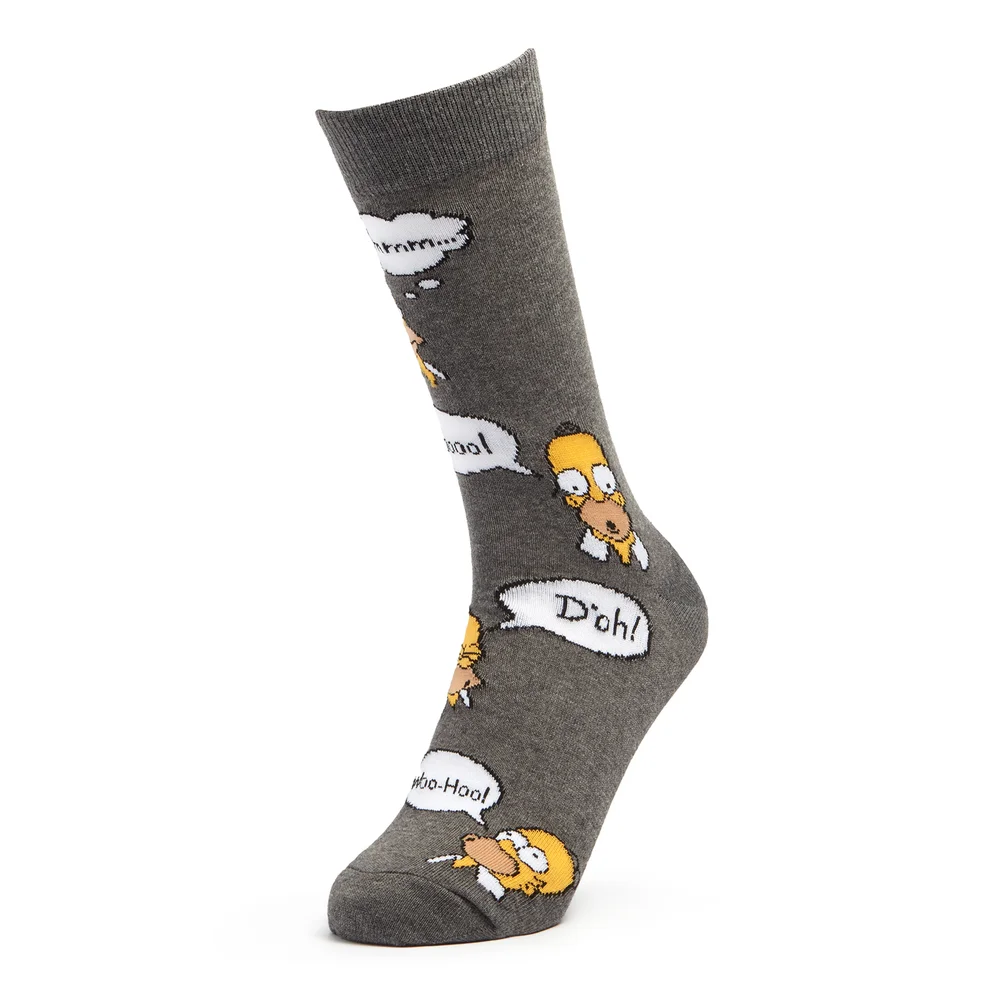 Men's Simpsons Homer Repeat Socks - Charcoal - UK 4-7.5 Bild 1