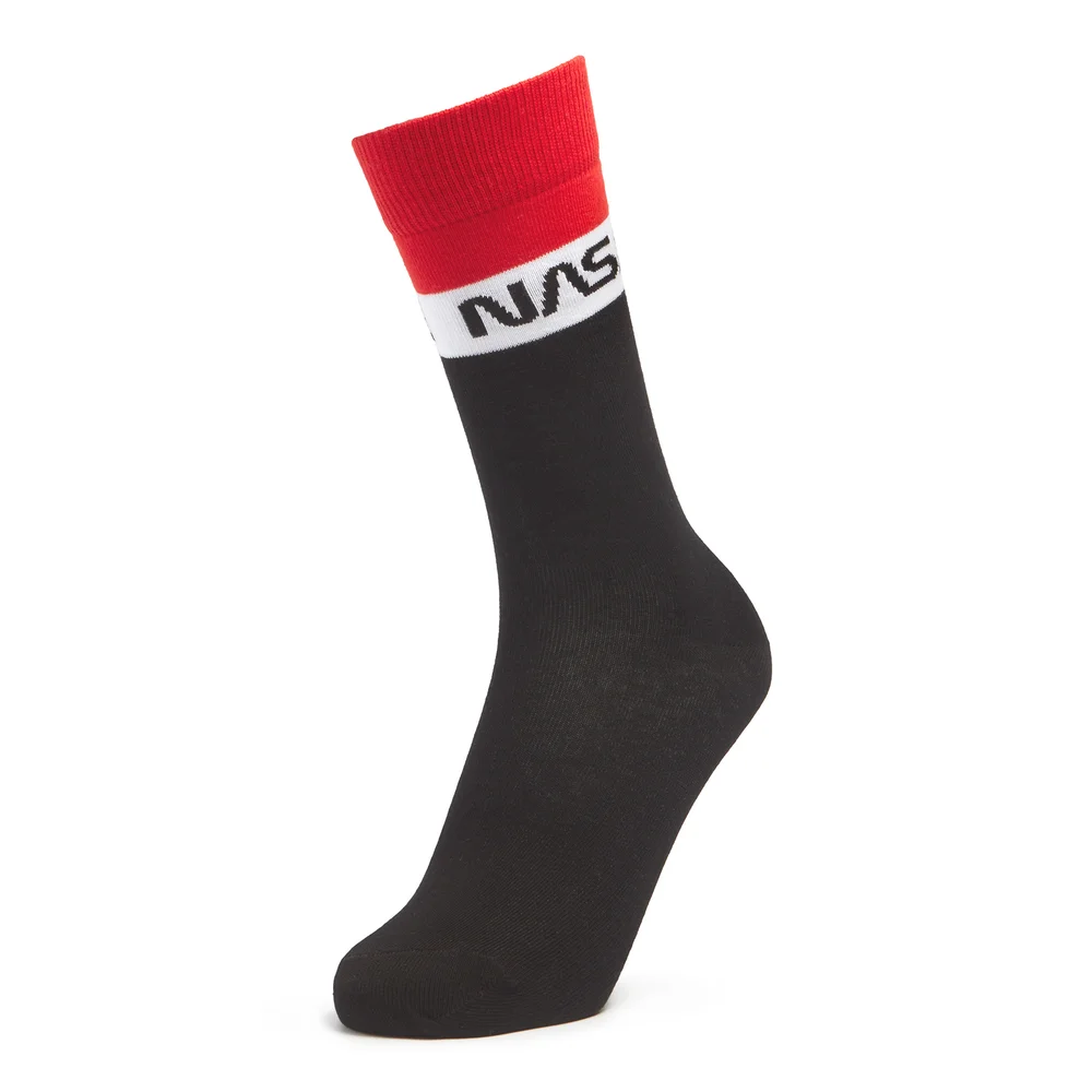 Men's NASA Block Panel Sports Socks - Black - UK 4-7.5 Bild 1