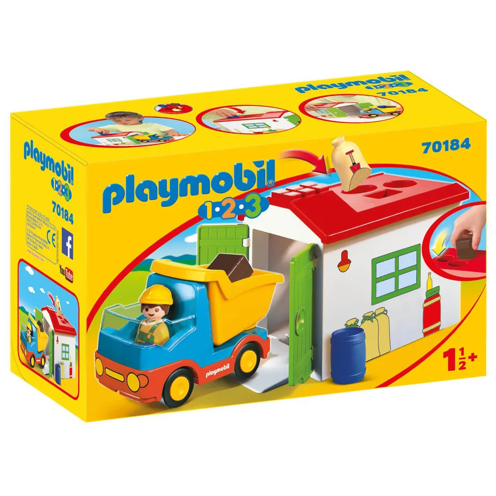 Playmobil 1.2.3 LKW mit Sortiergarage (70184) Bild 1