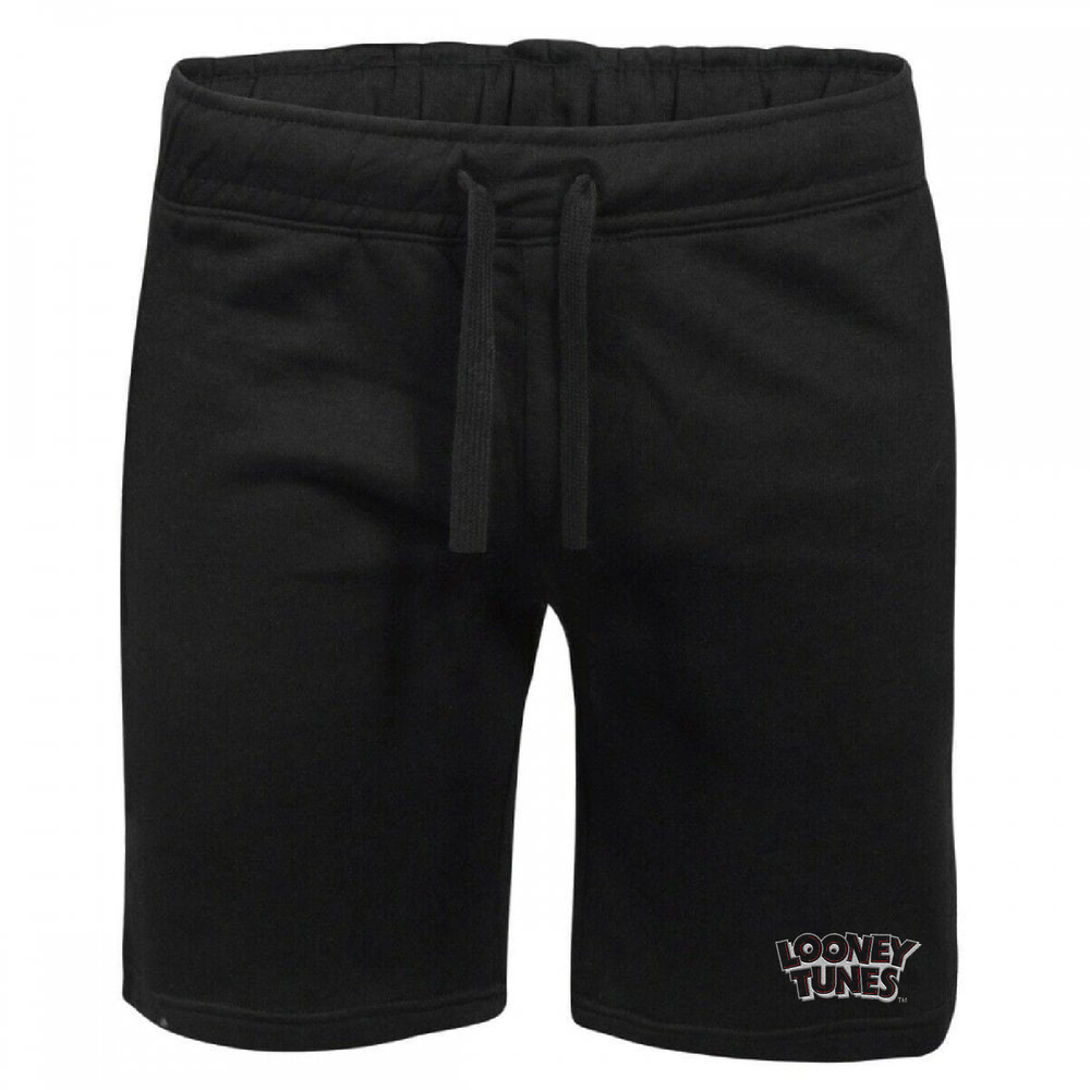 Looney Tunes Logo Embroidered Unisex Jogger Shorts - Black - S Bild 1