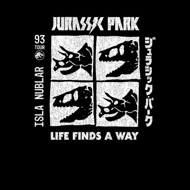 Jurassic Park The Faces Men's T-Shirt - Schwarz