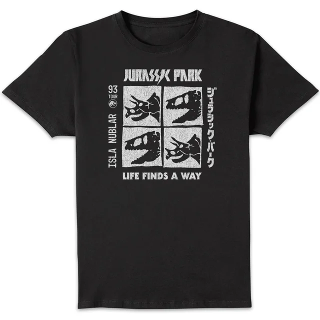 Jurassic Park The Faces Men's T-Shirt - Schwarz