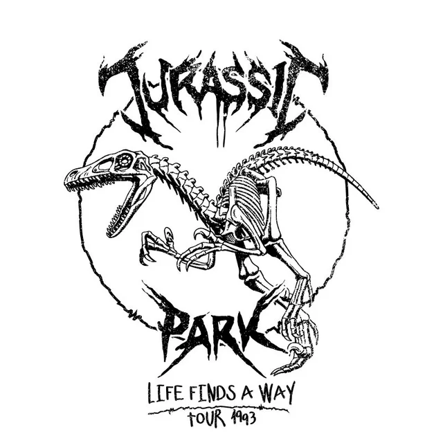 Jurassic Park Raptor Drawn Men's T-Shirt - Weiß