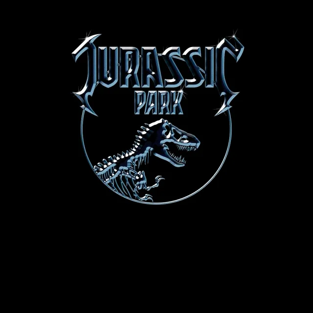 Jurassic Park Logo Metal Men's T-Shirt - Schwarz