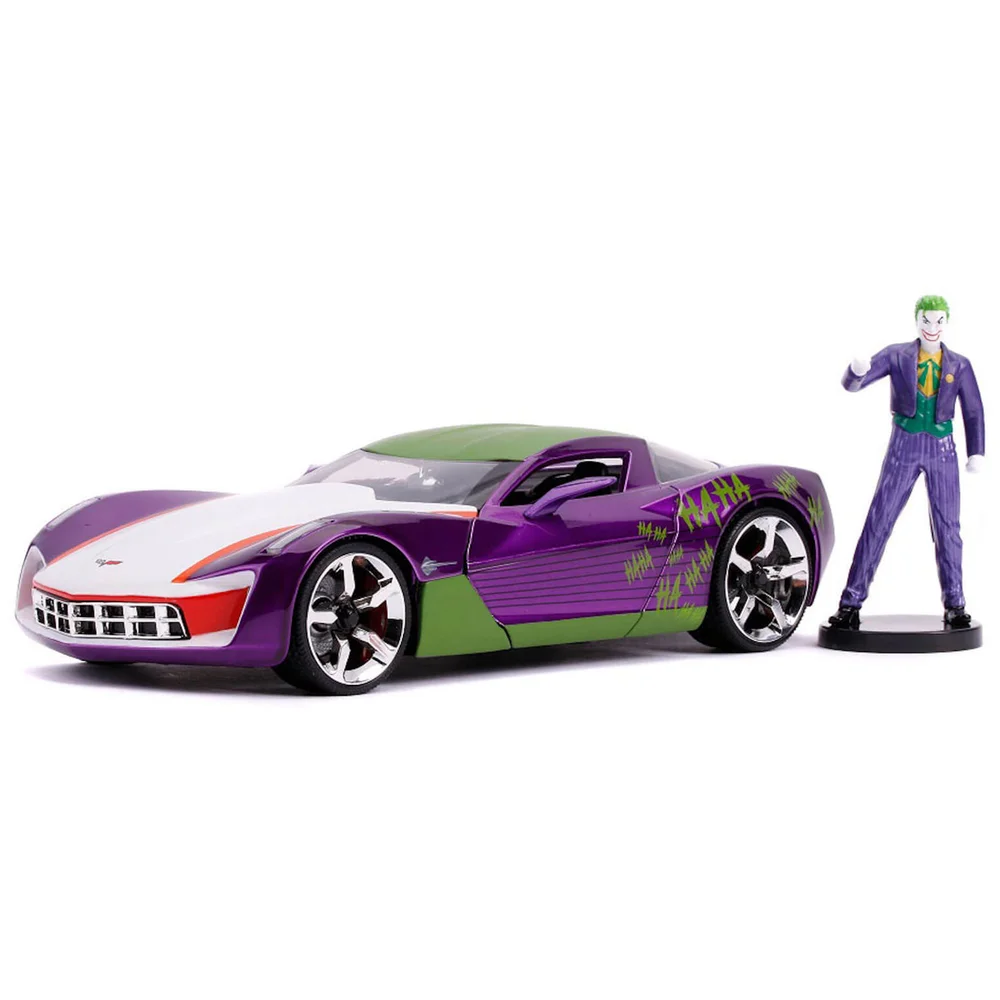 Jada Druckguss-Figur im Maßstab 1:24 2009 Corvette Stingray Koncept mit Joker Figur Bild 1
