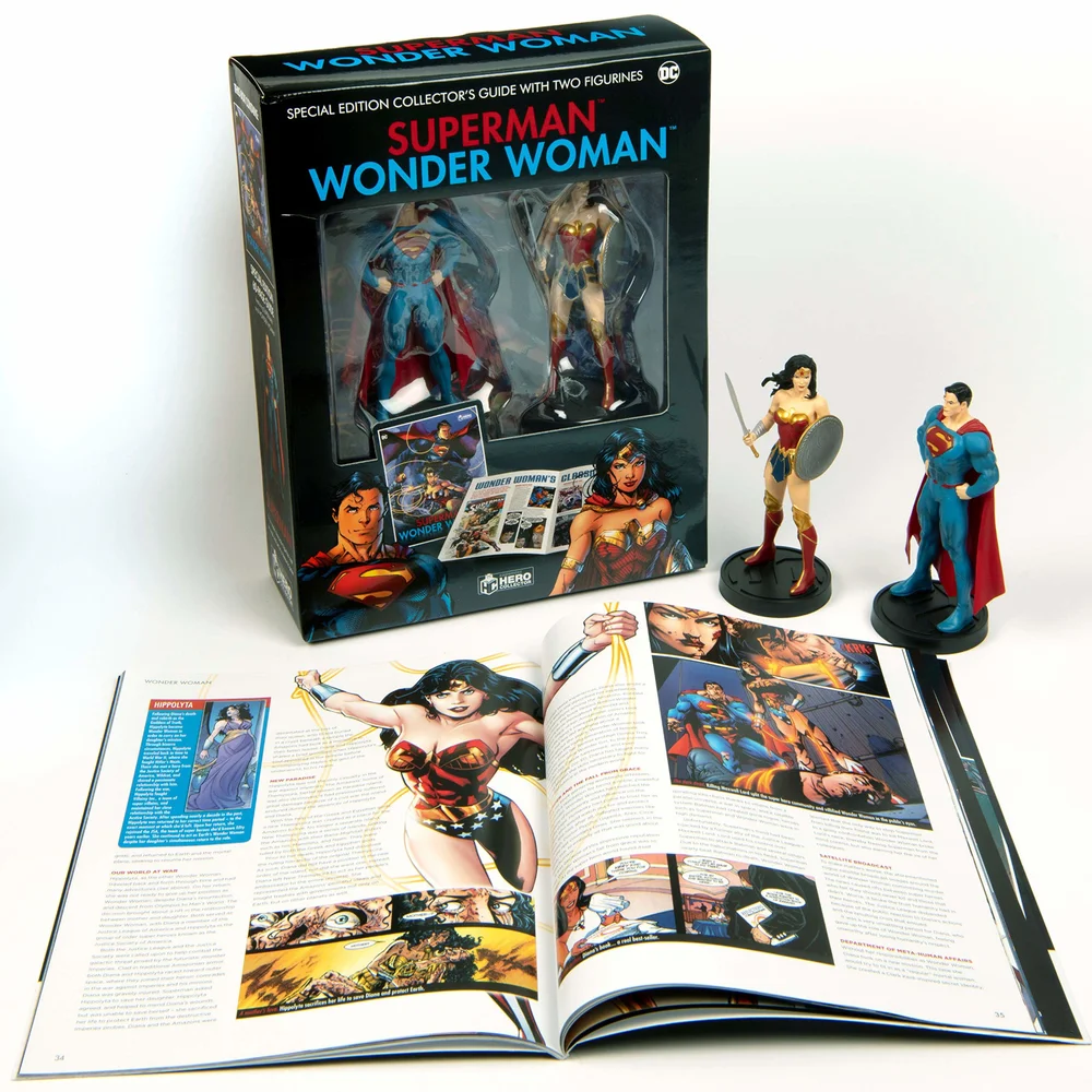 Eaglemoss DC Comics Superman and Wonder Woman Illustrated Guide - Inklusive 2 Figuren Bild 1