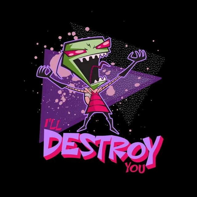 Invader Zim I'll Destroy You Herren T-Shirt - Schwarz