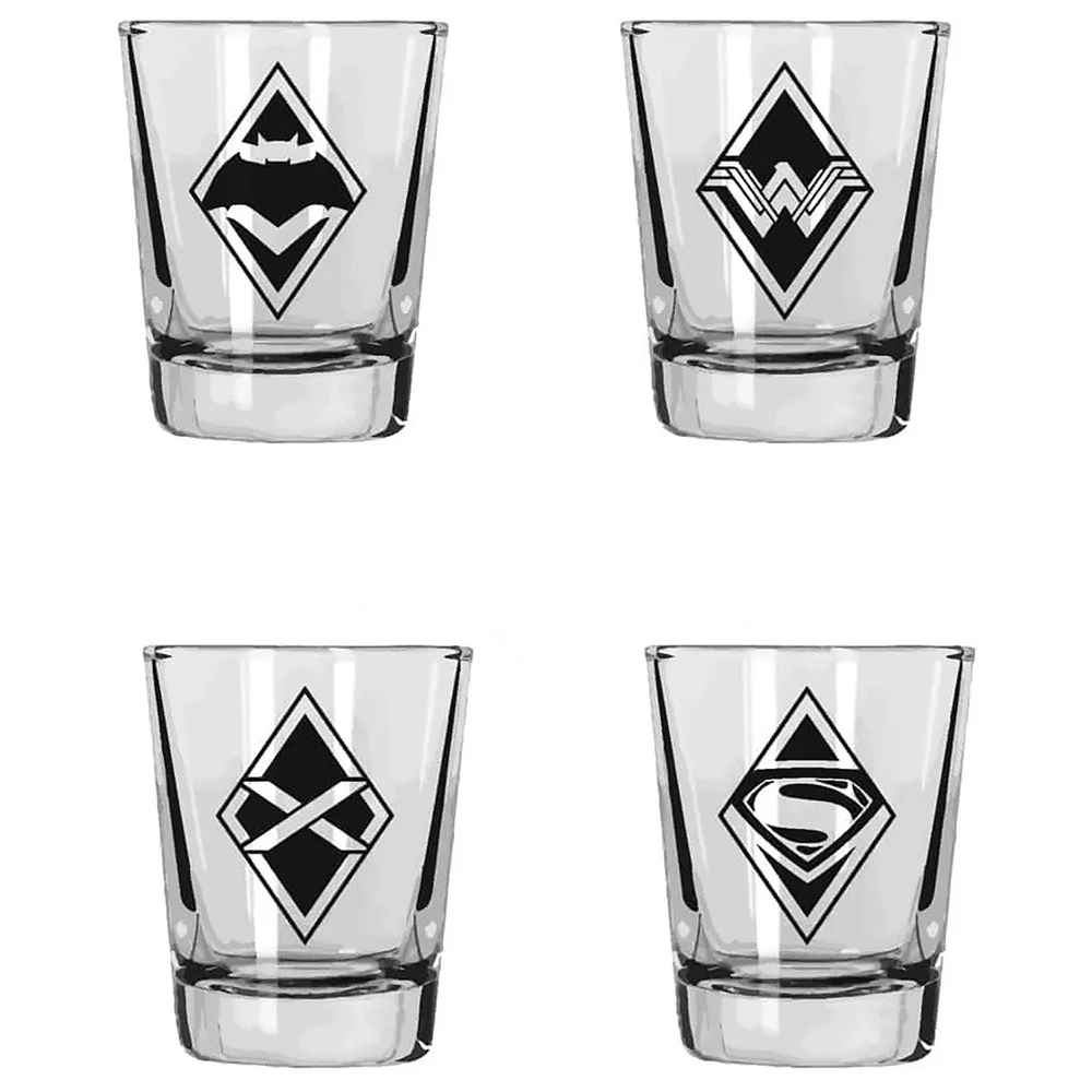 DC Comics DC Universe Shot Glasses Set of 4 Batman Vs Superman Logos Bild 1