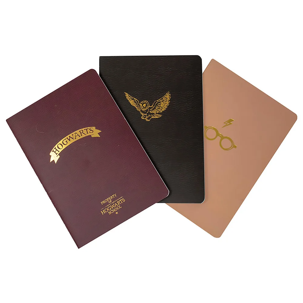 Harry Potter Hogwarts A6 Shrinkwrapped Notebooks 3 Pack Bild 1