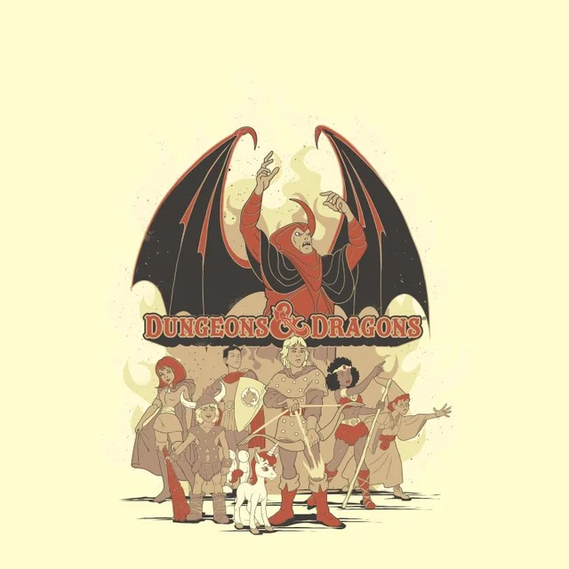 Dungeons & Dragons D&D Cartoon The Party Unisex T-Shirt - Weiß Vintage Wash