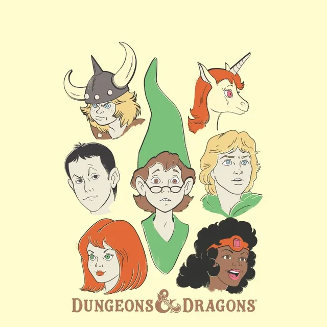 Dungeons & Dragons D&D Cartoon The Party Unisex T-Shirt - Weiß Vintage Wash