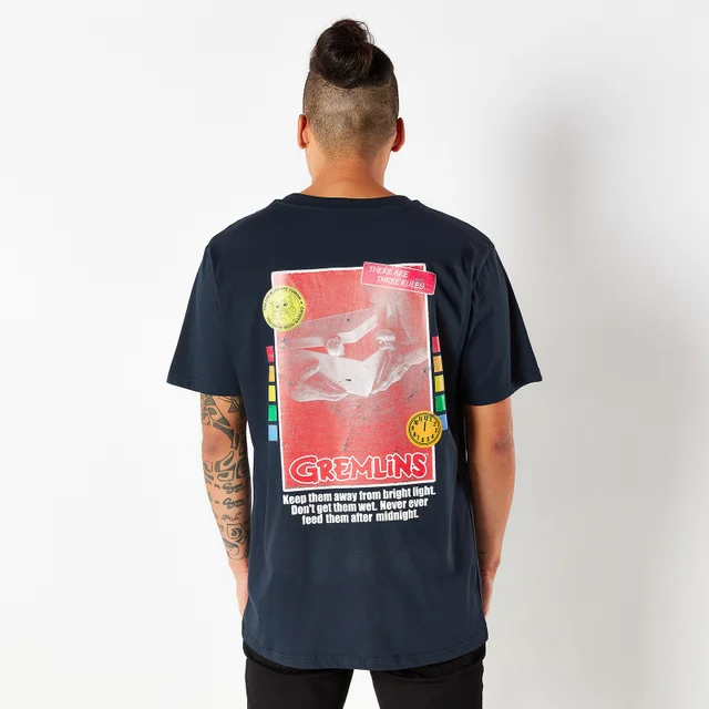 Gremlins Retro Cover Herren T-Shirt - Navy