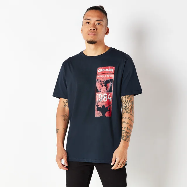 Gremlins Retro Cover Herren T-Shirt - Navy
