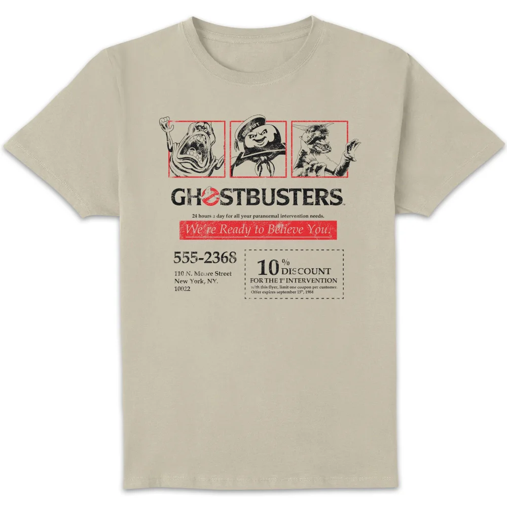 Ghostbusters Flyer Unisex T-Shirt - Weiß Vintage Wash - S Bild 1