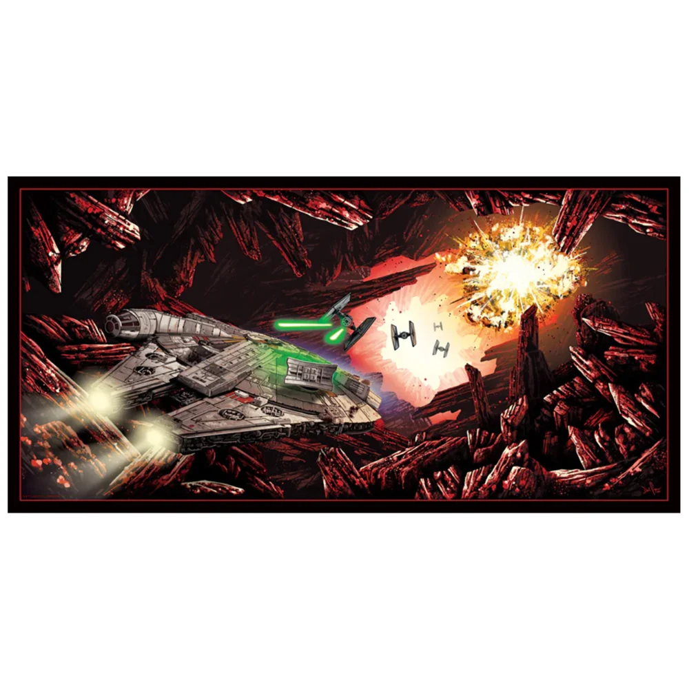 Star Wars "The Falcon on Crait" Lithograph by Derek Payne Bild 1