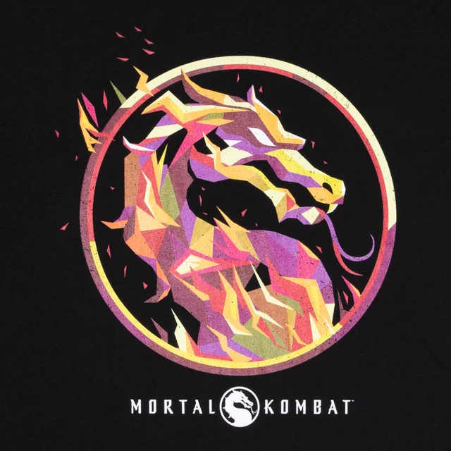 Mortal Kombat Rot Logo Oversized Heavyweight T-Shirt - Schwarz