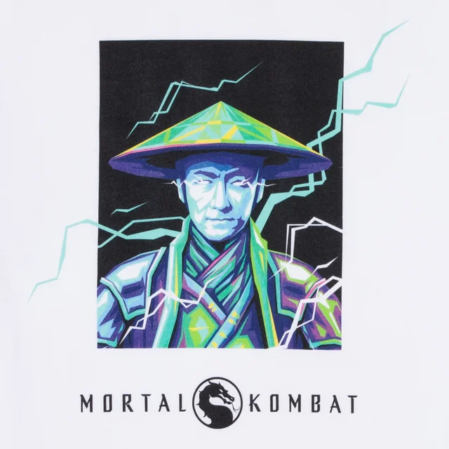 Mortal Kombat Raiden Unisex Ringer T-Shirt - Weiß/Schwarz