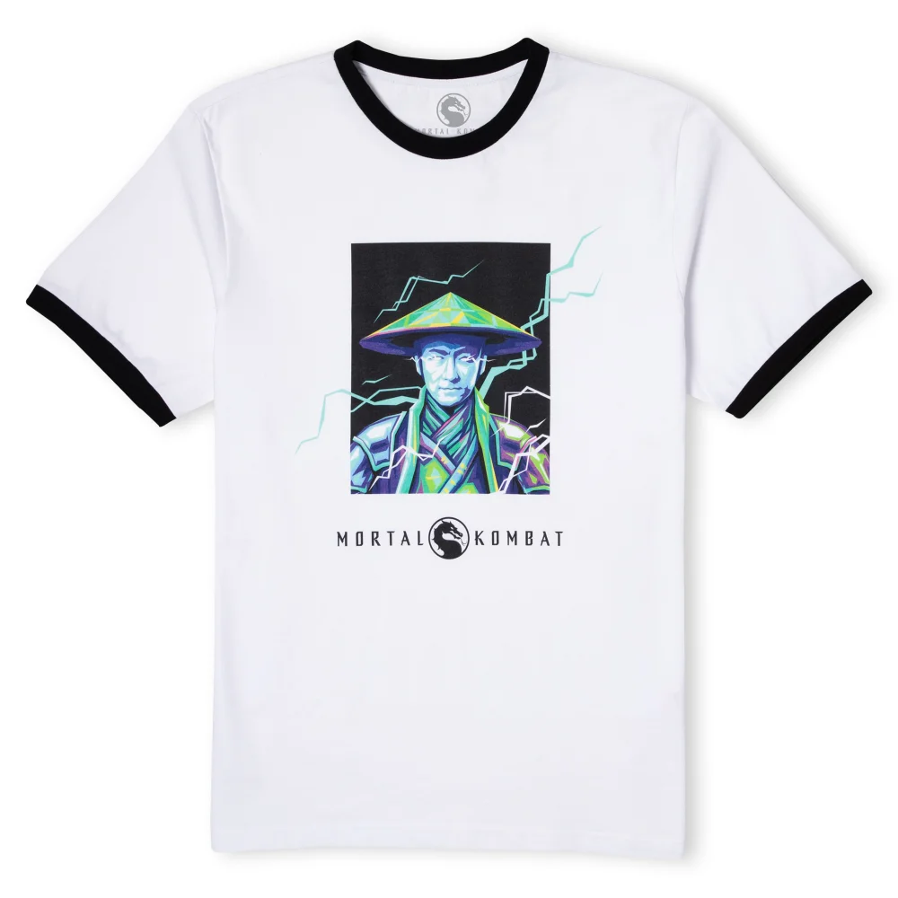 Mortal Kombat Raiden Unisex Ringer T-Shirt - Weiß/Schwarz - L Bild 1