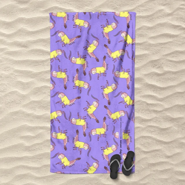 Rick and Morty Aww Geez Pattern Beach Towel