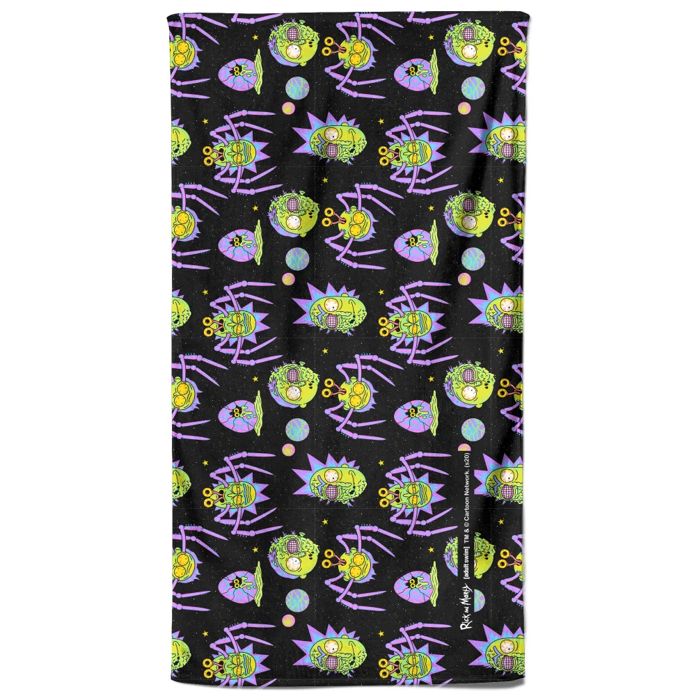Rick and Morty Brain Head And Spiders Beach Towel Bild 1