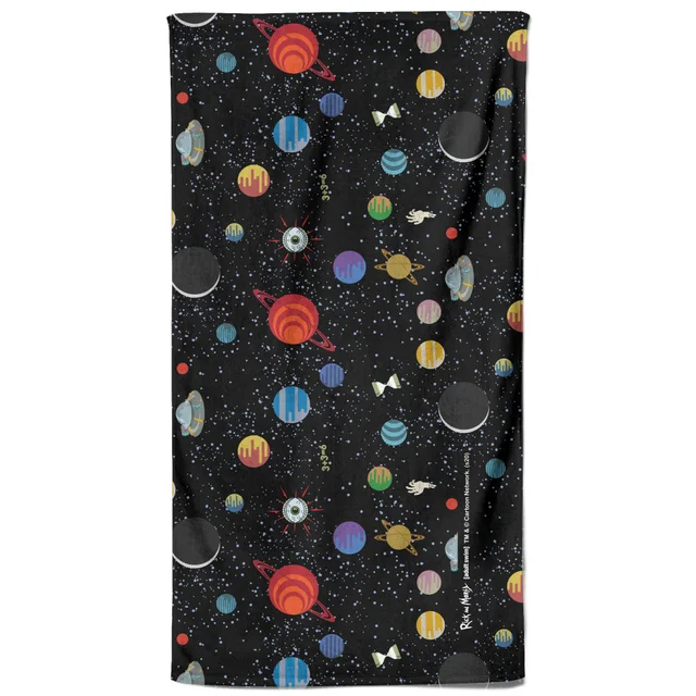 Rick and Morty Space Pattern Beach Towel