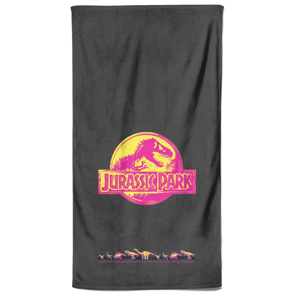 Jurassic Park Neon Logo Beach Towel Bild 1