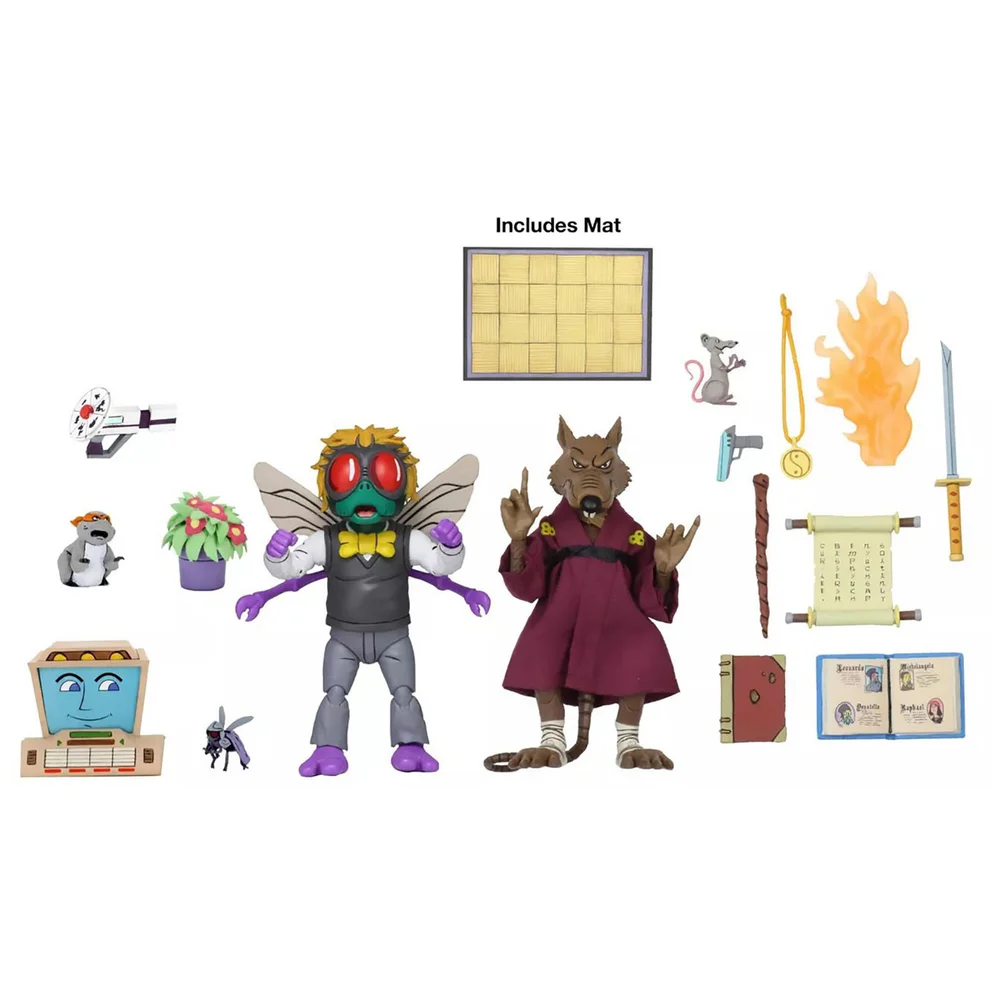 NECA Teenage Mutant Ninja Turtles Cartoon Splinter and Baxter 2 Pack Ultimate 7 Inch Scale Action Figure Bild 1