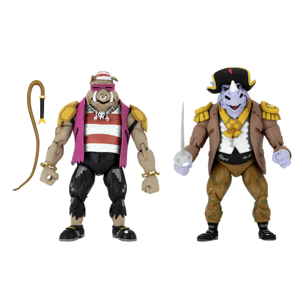 NECA Teenage Mutant Ninja Turtles Turtles In Time Pirate Bebop and Rocksteady 2 Pack Ultimate 7 Inch Scale Action Figure Bild 1