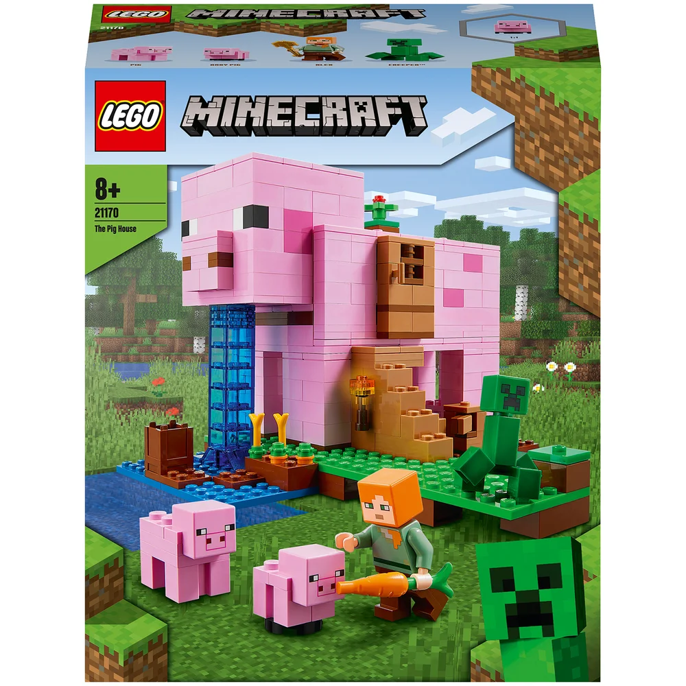 LEGO 21170 Minecraft Das Schweinehaus Bauset mit Figuren: Alex und Creeper Bild 1