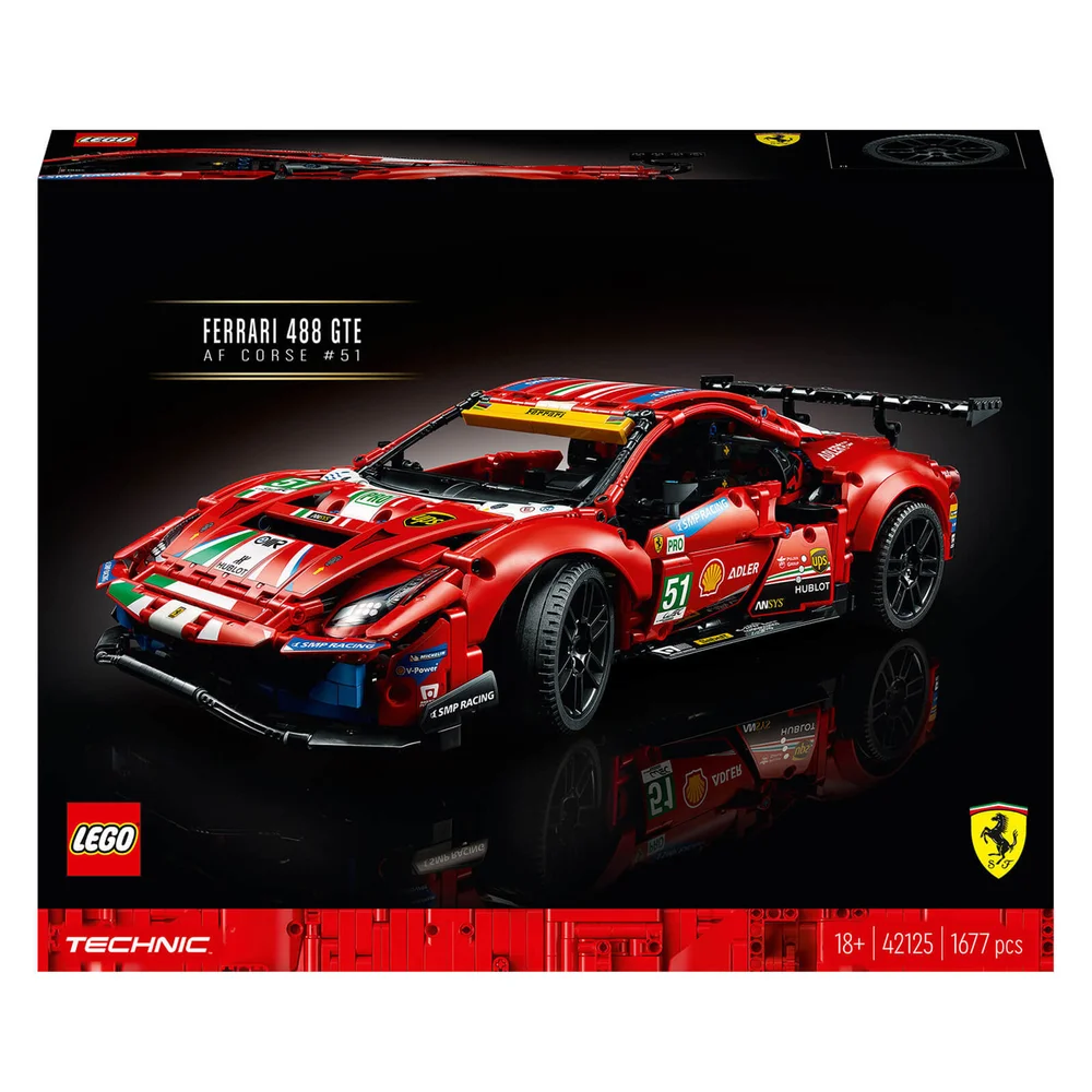 LEGO Technic: Ferrari 488 GTE “AF Corse #51” Sportwagen, Auto Set (42125) Bild 1
