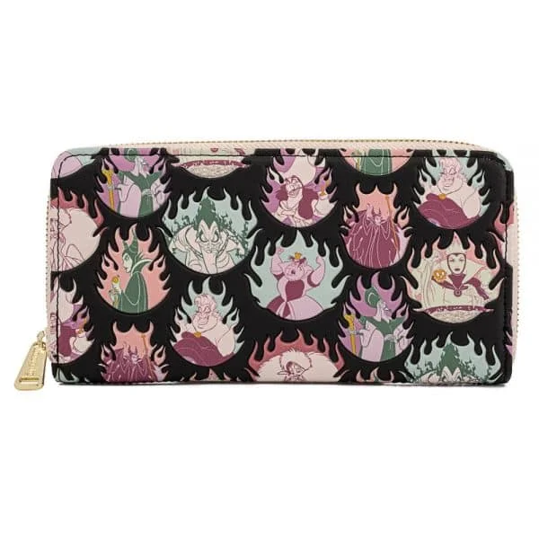 Loungefly Disney Villains Pastel Flames AOP Around Wallet Bild 1