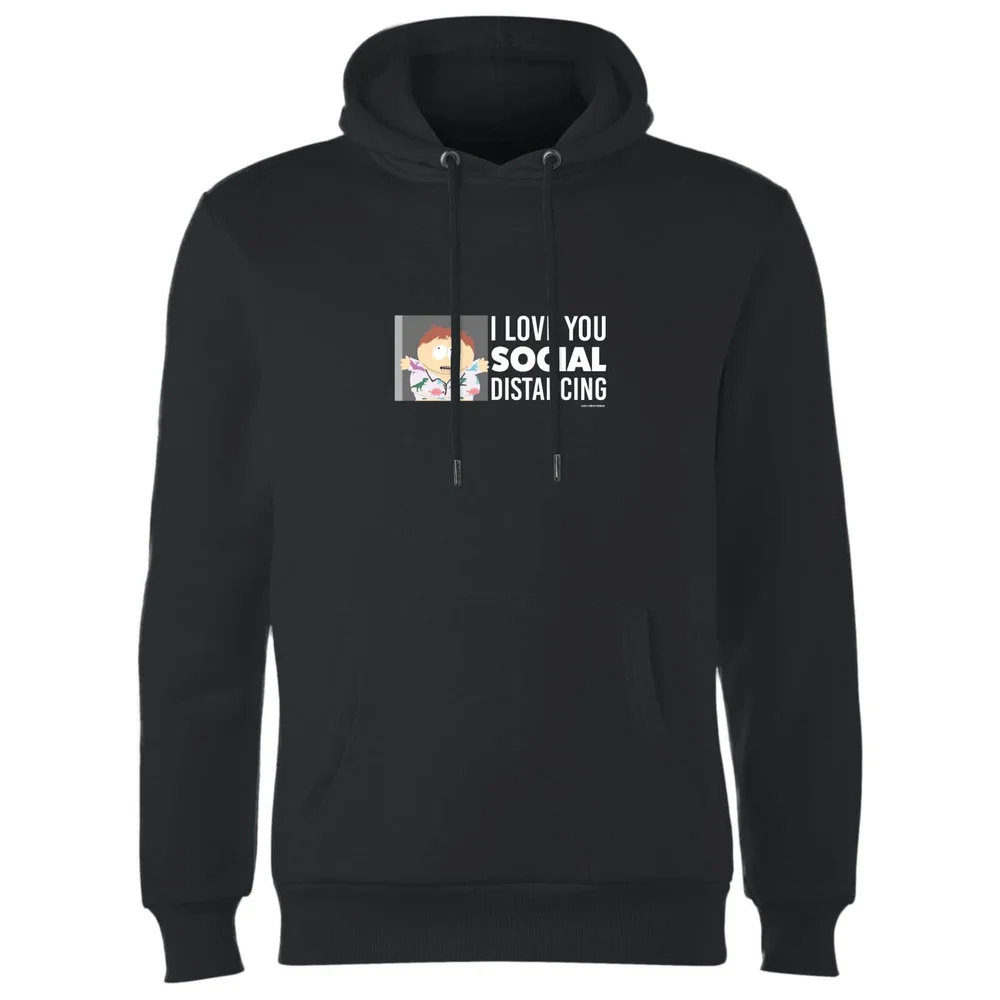 South Park Cartman I Love You Social Distancing Unisex Hoodie - Black - S Bild 1