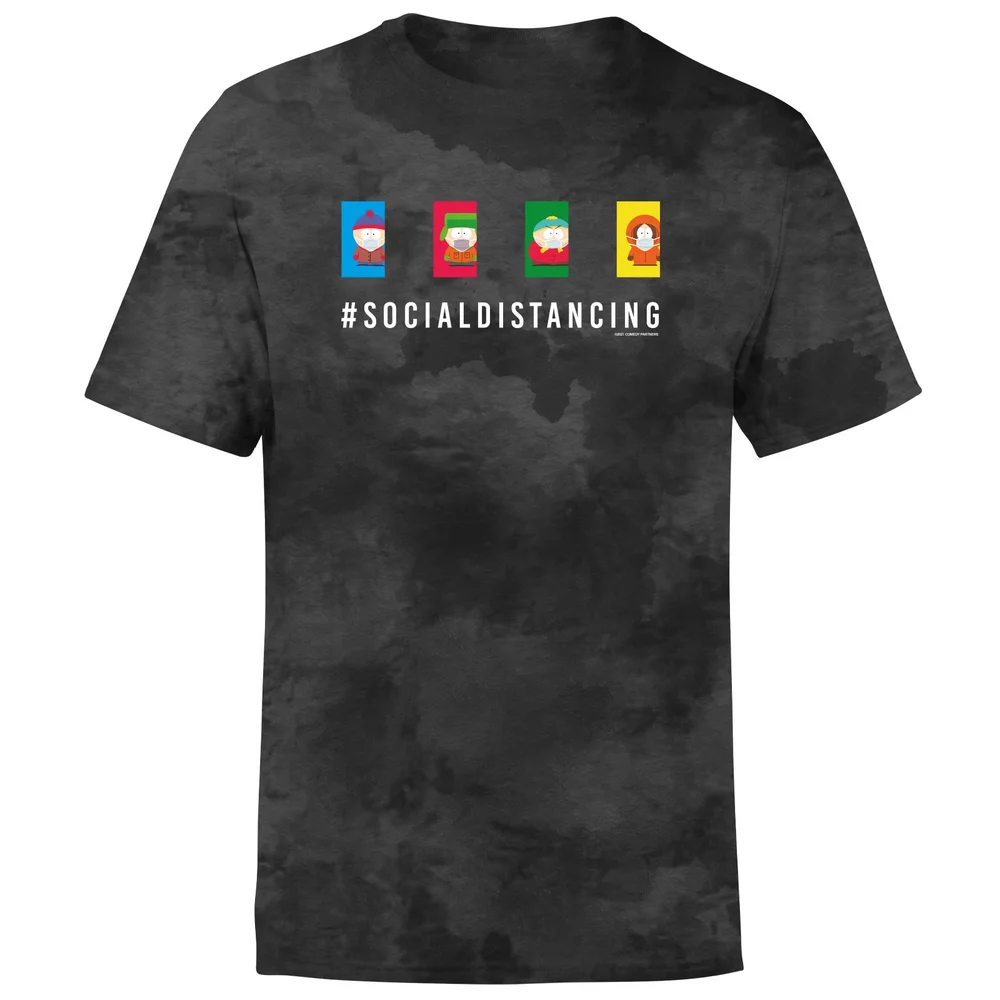 South Park Social Distancing Unisex T-Shirt - Black Tie Dye - S Bild 1