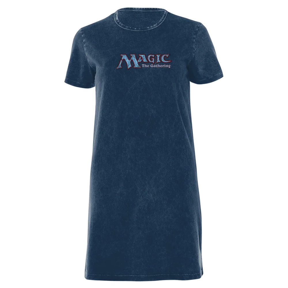 Magic The Gathering Logo Damen T-Shirt Kleid - Navy Acid Wash - XS Bild 1