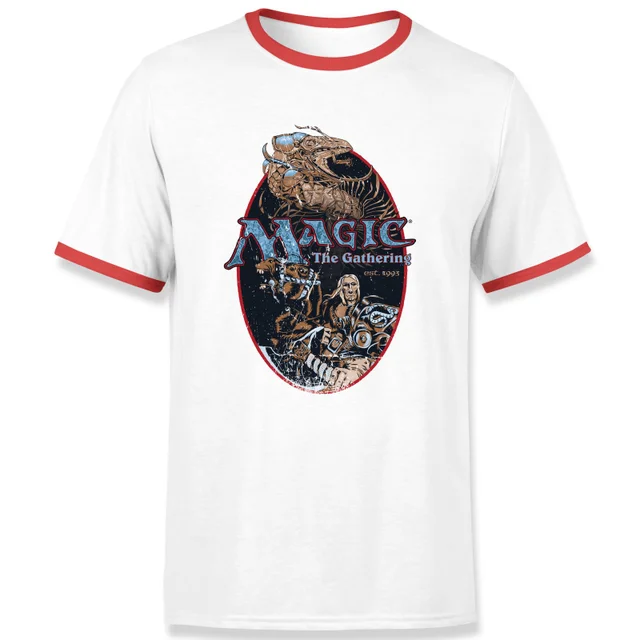 Magic the Gathering Est. 1993 Unisex Ringer T-Shirt - Weiß / Rot