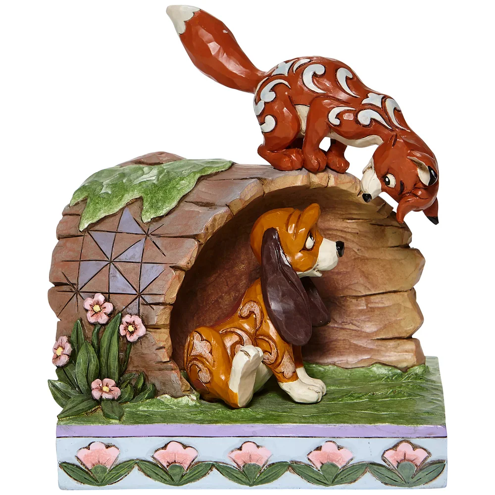 Disney Fox and Hound On Log Figur Bild 1