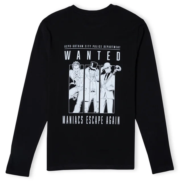 Batman Villains Arkham Asylum Unisex Long Sleeve T-Shirt - Schwarz