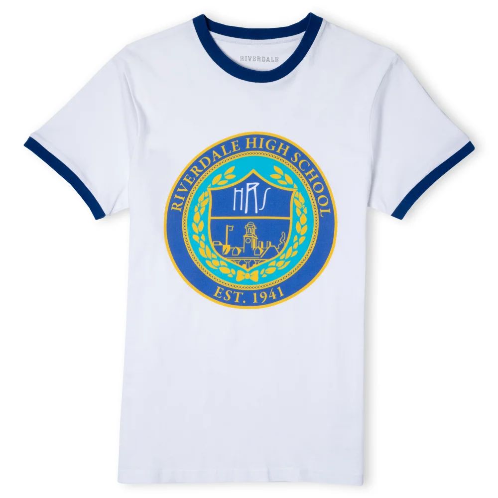 Riverdale High Unisex Ringer T-Shirt - Weiß / Blau - S Bild 1