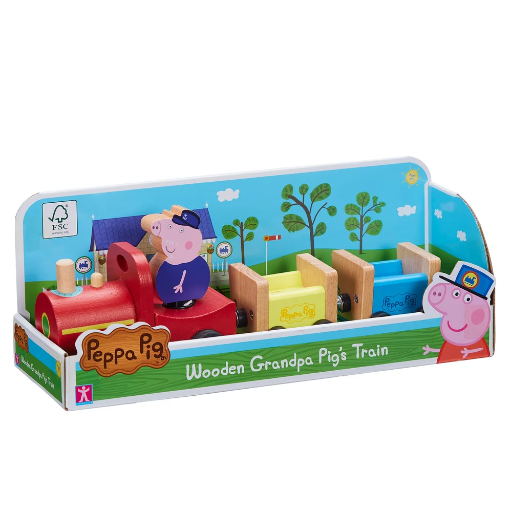 Peppa Wutz Opa Schweins Holzeisenbahn Spielzeug Bild 1