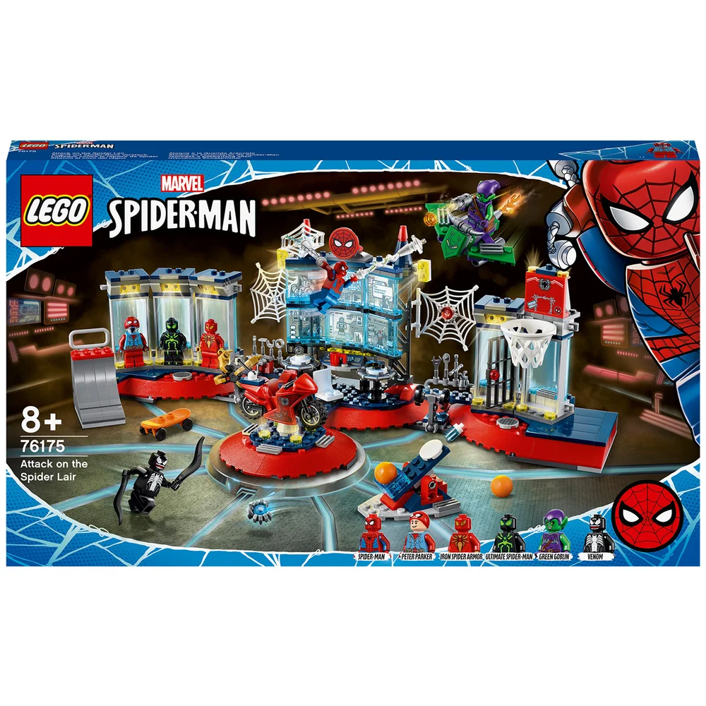 LEGO 76175 Marvel Angriff auf Spider-Mans Versteck Bauset mit Green Goblin und Venom Figuren, Superhelden Spielzeug Bild 1