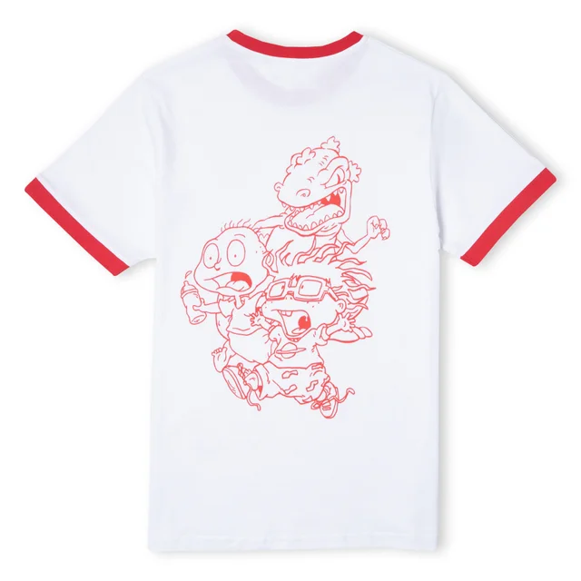 Rugrats Unisex Ringer T-Shirt - Weiß/Rot